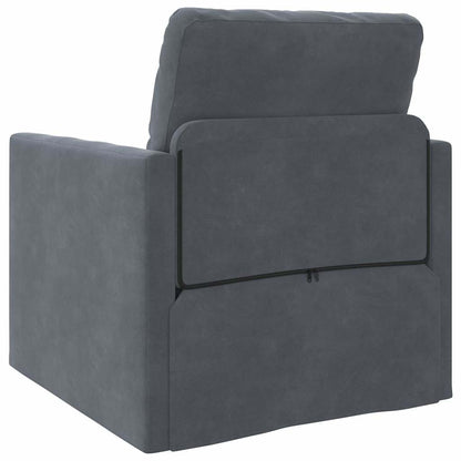 Fußsofa-Bett mit Kissen Dunkelgrau 74 x 77 x 81 cm Samt