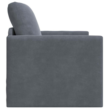 Fußsofa-Bett mit Kissen Dunkelgrau 74 x 77 x 81 cm Samt