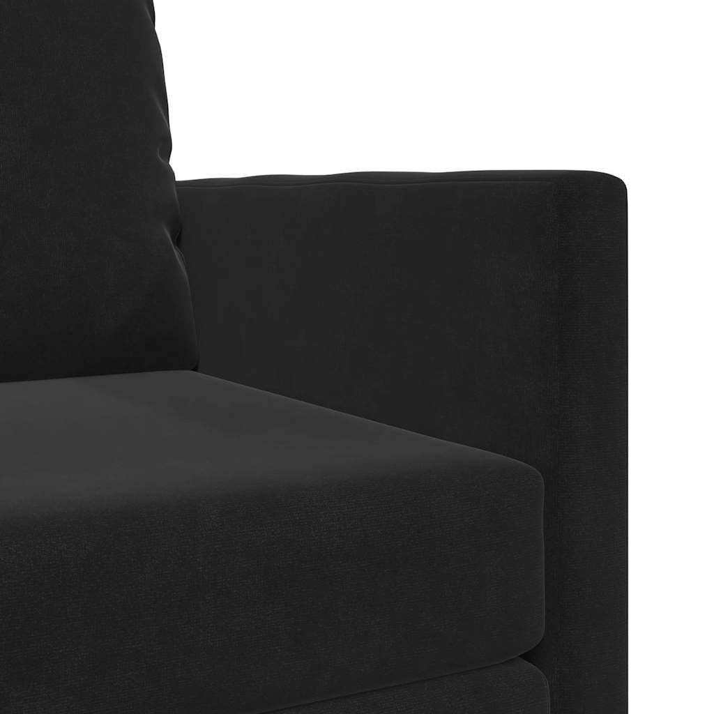 Fußsofa-Bett mit Kissen Schwarz 74 x 77 x 81 cm Samt