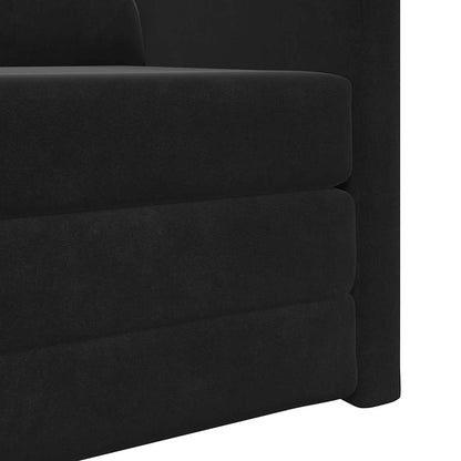 Fußsofa-Bett mit Kissen Schwarz 74 x 77 x 81 cm Samt