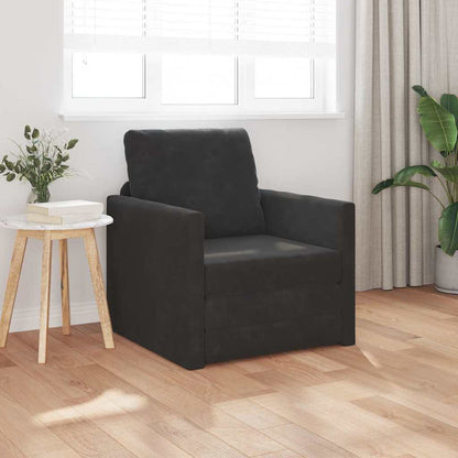 Fußsofa-Bett mit Kissen Schwarz 74 x 77 x 81 cm Samt