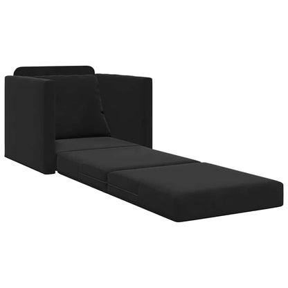 Fußsofa-Bett mit Kissen Schwarz 74 x 77 x 81 cm Samt