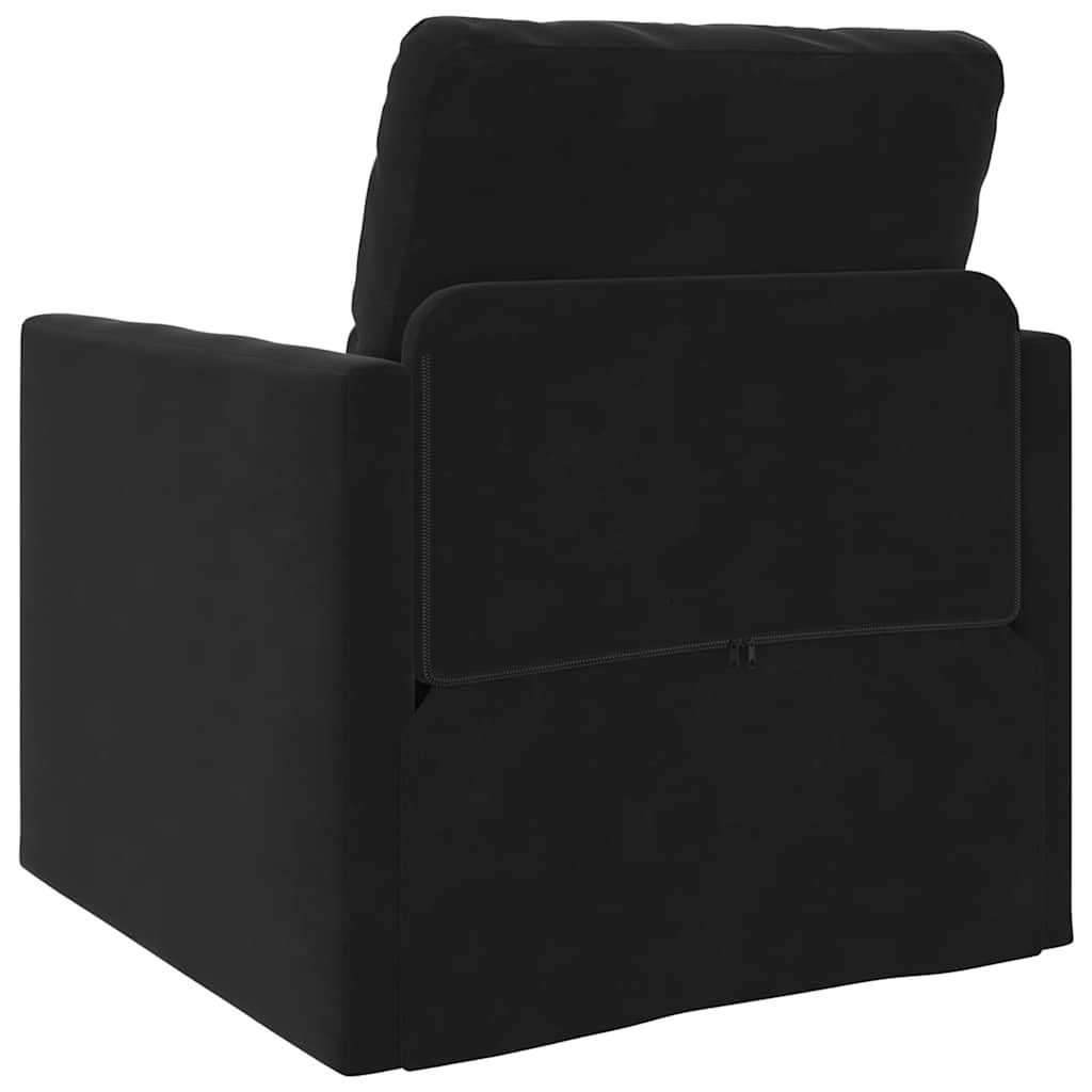 Fußsofa-Bett mit Kissen Schwarz 74 x 77 x 81 cm Samt