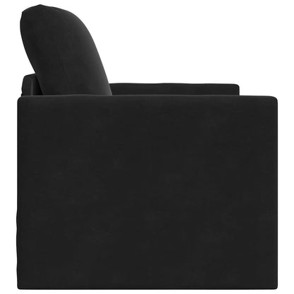 Fußsofa-Bett mit Kissen Schwarz 74 x 77 x 81 cm Samt