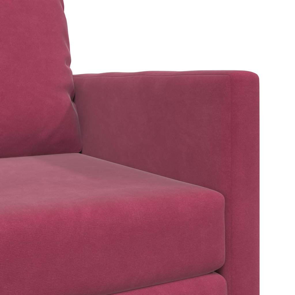 Fußsofa-Bett mit Kissen Weinrot 74 x 77 x 81 cm Samt