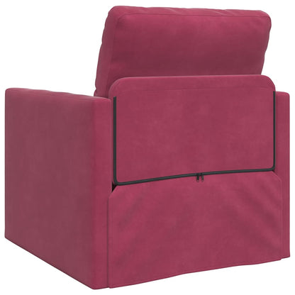 Fußsofa-Bett mit Kissen Weinrot 74 x 77 x 81 cm Samt