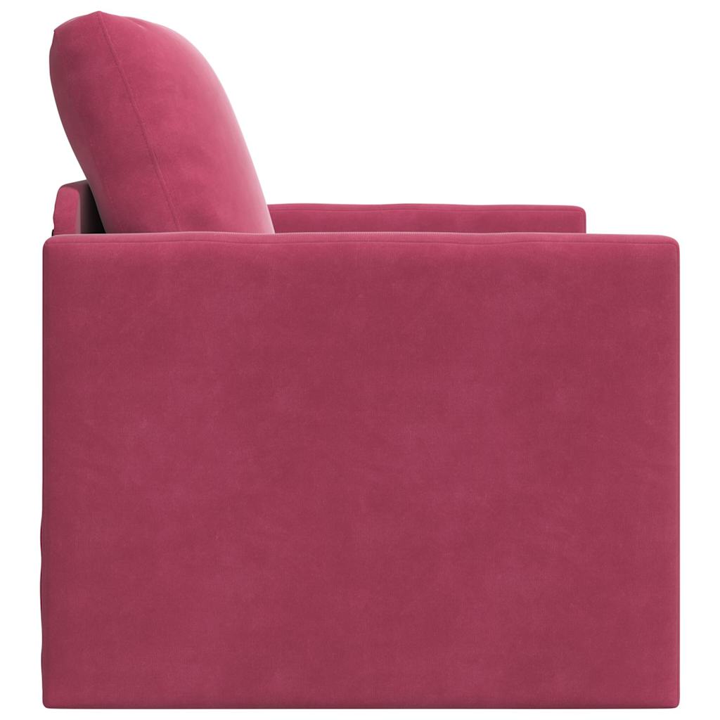 Fußsofa-Bett mit Kissen Weinrot 74 x 77 x 81 cm Samt