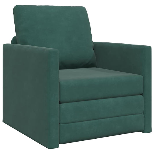 Fußsofa-Bett mit Kissen Dunkelgrün 74 x 77 x 81 cm Samt