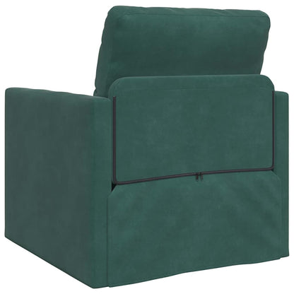 Fußsofa-Bett mit Kissen Dunkelgrün 74 x 77 x 81 cm Samt