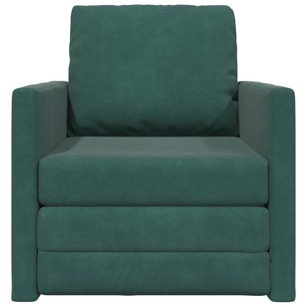 Fußsofa-Bett mit Kissen Dunkelgrün 74 x 77 x 81 cm Samt