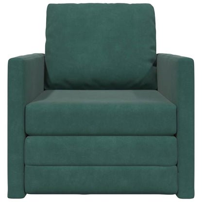 Fußsofa-Bett mit Kissen Dunkelgrün 74 x 77 x 81 cm Samt