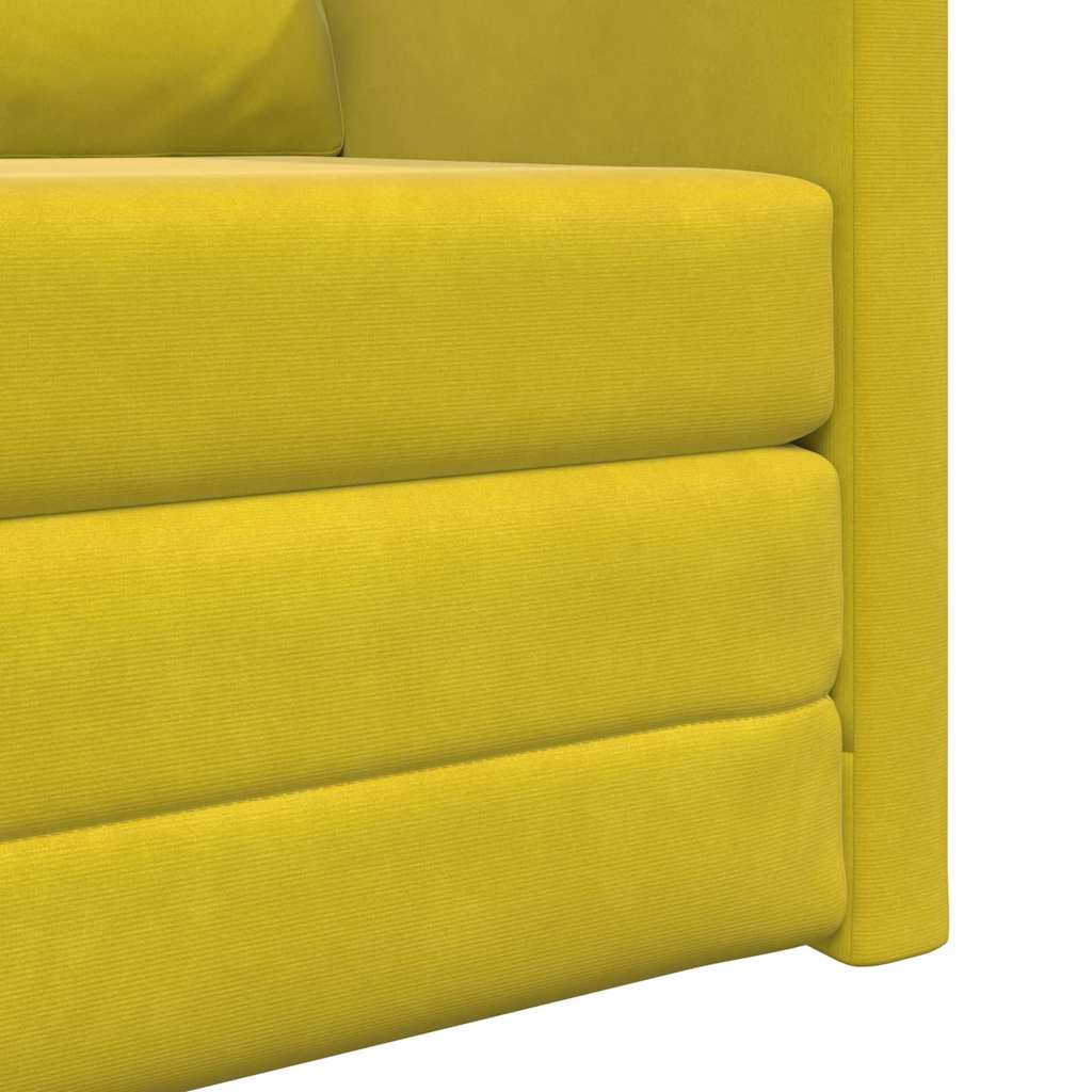 Fußsofa-Bett mit Kissen Dunkelgelb 74 x 77 x 81 cm Samt