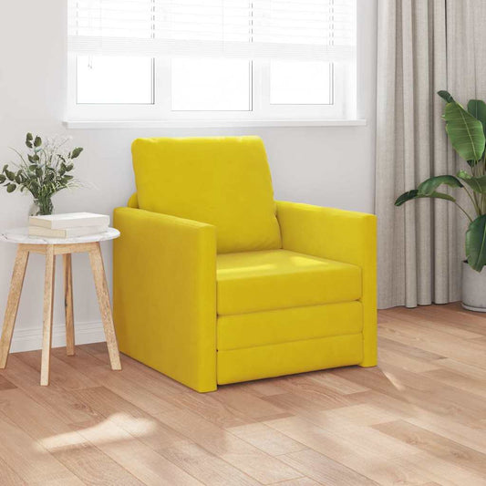 Fußsofa-Bett mit Kissen Dunkelgelb 74 x 77 x 81 cm Samt