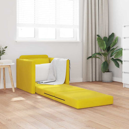 Fußsofa-Bett mit Kissen Dunkelgelb 74 x 77 x 81 cm Samt