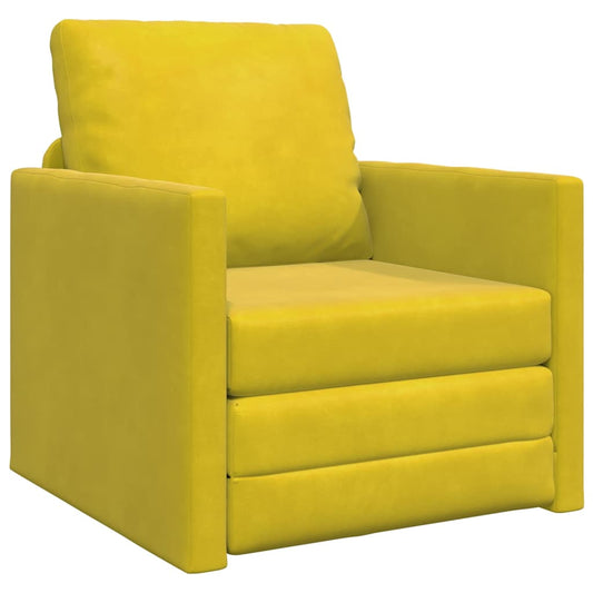 Fußsofa-Bett mit Kissen Dunkelgelb 74 x 77 x 81 cm Samt