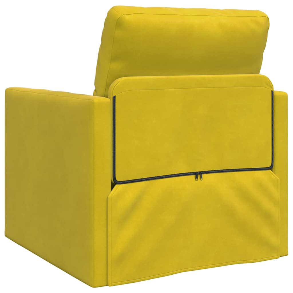Fußsofa-Bett mit Kissen Dunkelgelb 74 x 77 x 81 cm Samt
