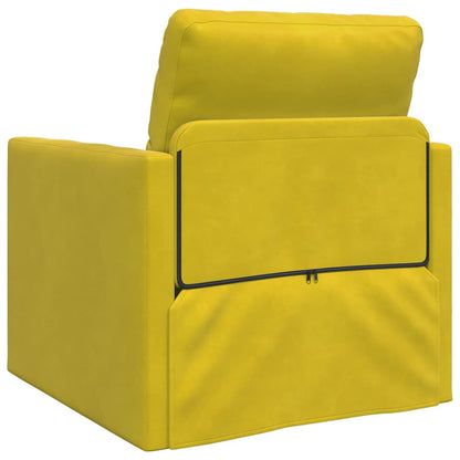Fußsofa-Bett mit Kissen Dunkelgelb 74 x 77 x 81 cm Samt