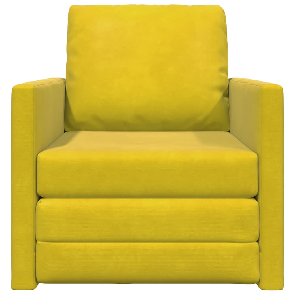 Fußsofa-Bett mit Kissen Dunkelgelb 74 x 77 x 81 cm Samt