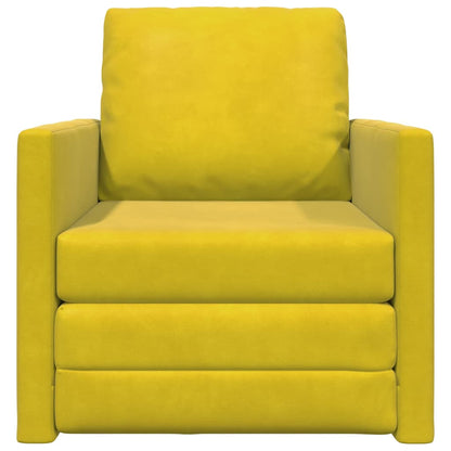 Fußsofa-Bett mit Kissen Dunkelgelb 74 x 77 x 81 cm Samt