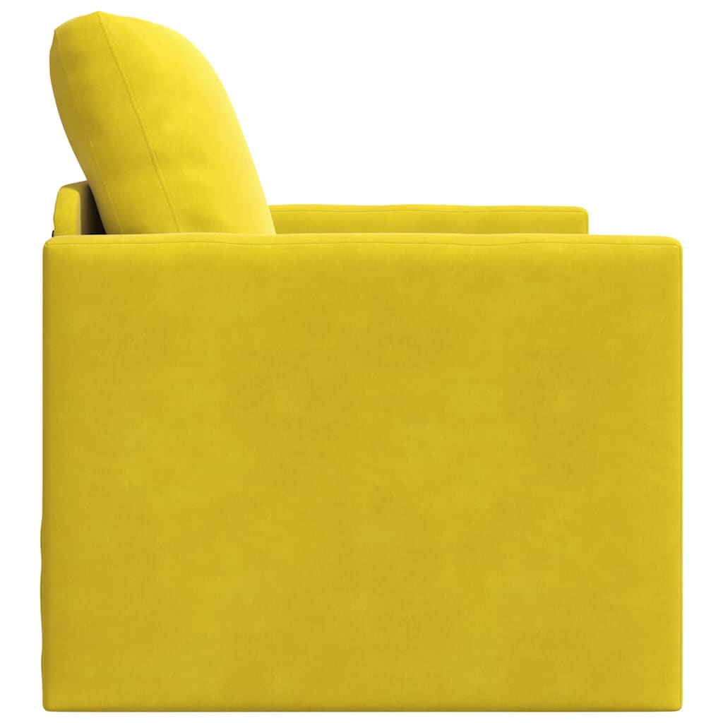 Fußsofa-Bett mit Kissen Dunkelgelb 74 x 77 x 81 cm Samt