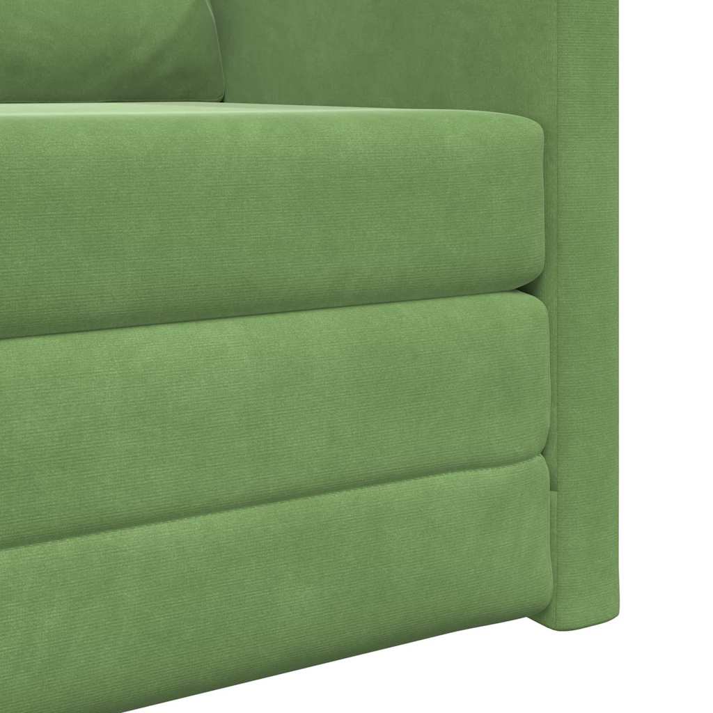 Fußsofa-Bett mit Kissen Hellgrün 74 x 77 x 81 cm Samt