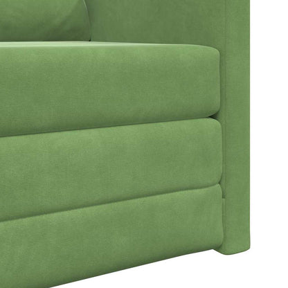 Fußsofa-Bett mit Kissen Hellgrün 74 x 77 x 81 cm Samt