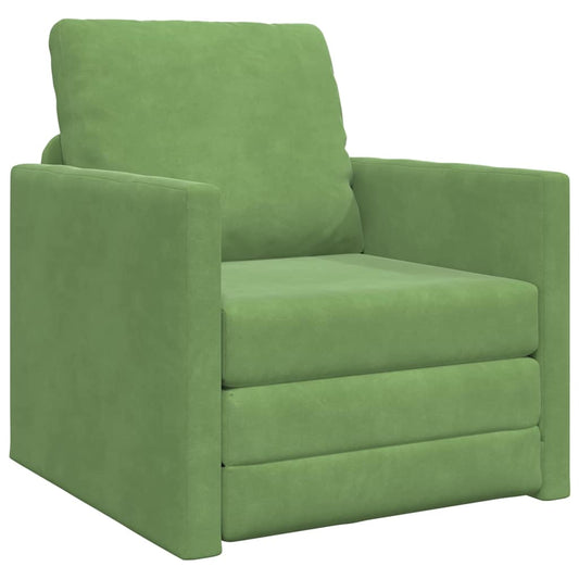Fußsofa-Bett mit Kissen Hellgrün 74 x 77 x 81 cm Samt
