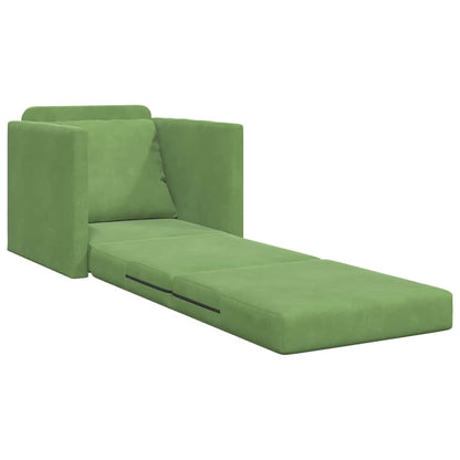 Fußsofa-Bett mit Kissen Hellgrün 74 x 77 x 81 cm Samt