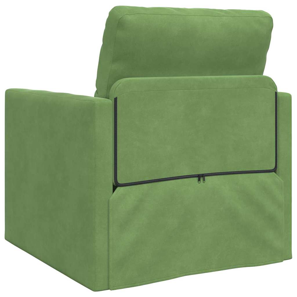 Fußsofa-Bett mit Kissen Hellgrün 74 x 77 x 81 cm Samt