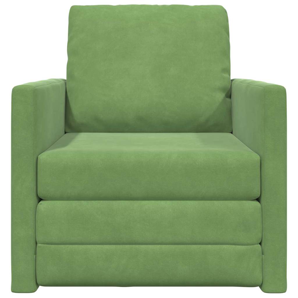 Fußsofa-Bett mit Kissen Hellgrün 74 x 77 x 81 cm Samt