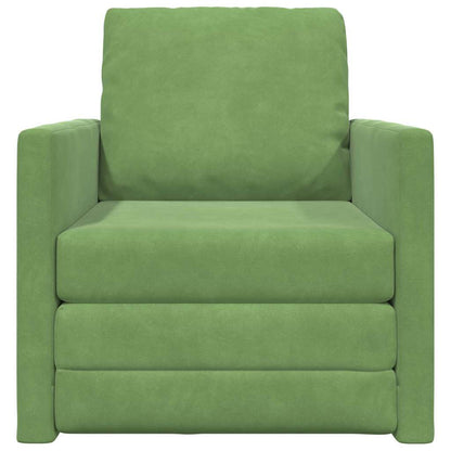 Fußsofa-Bett mit Kissen Hellgrün 74 x 77 x 81 cm Samt