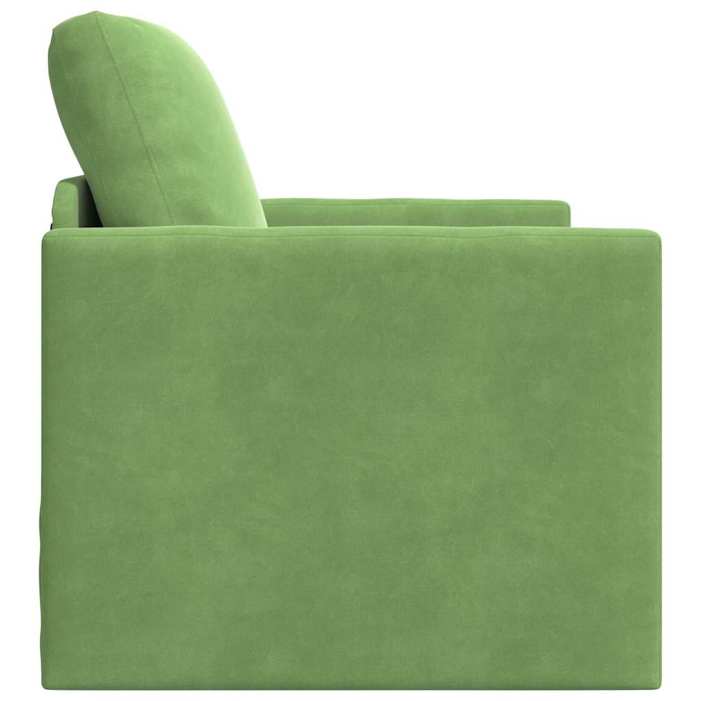 Fußsofa-Bett mit Kissen Hellgrün 74 x 77 x 81 cm Samt