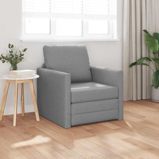 Boden-Schlafsofa mit Kissen Hellgrau 74 x 77 x 81 cm Stoff