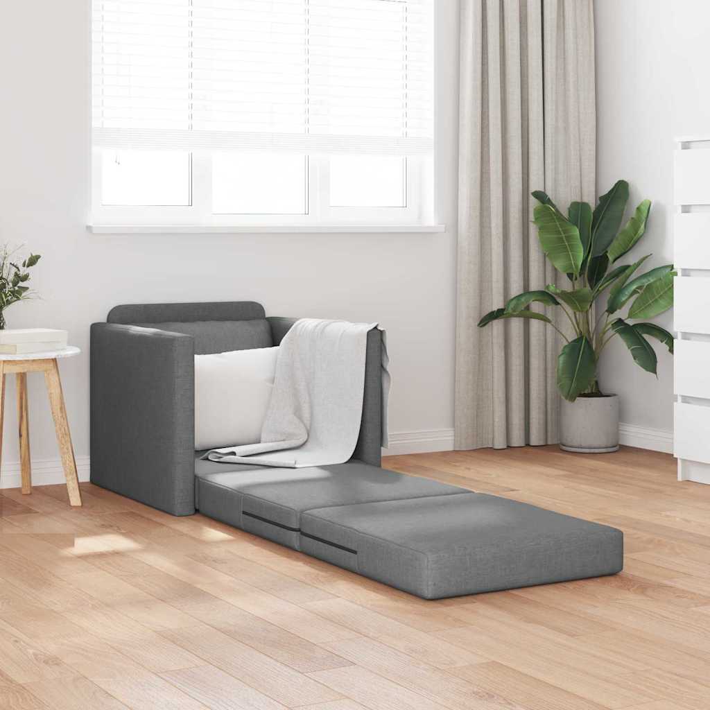 Boden-Schlafsofa mit Kissen Dunkelgrau 74 x 77 x 81 cm Stoff