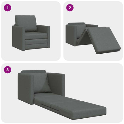 Boden-Schlafsofa mit Kissen Dunkelgrau 74 x 77 x 81 cm Stoff