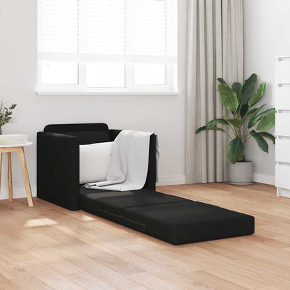 Boden-Schlafsofa mit Kissen Schwarz 74 x 77 x 81 cm Stoff