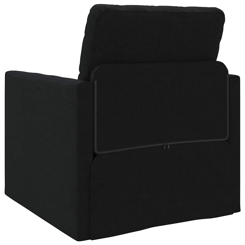 Boden-Schlafsofa mit Kissen Schwarz 74 x 77 x 81 cm Stoff