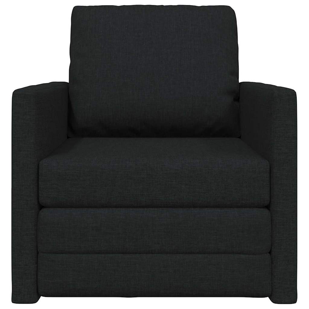 Boden-Schlafsofa mit Kissen Schwarz 74 x 77 x 81 cm Stoff