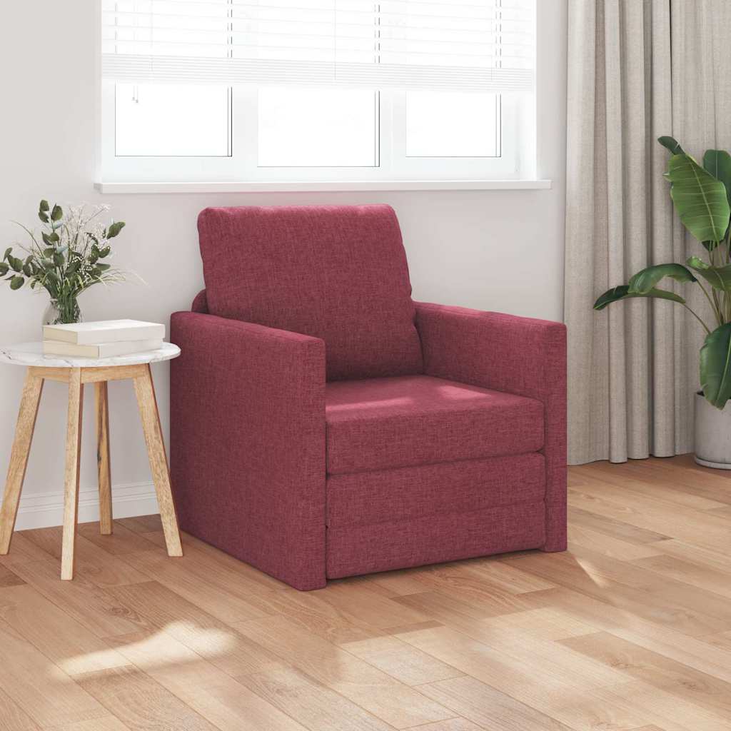 Boden-Schlafsofa mit Kissen Weinrot 74 x 77 x 81 cm Stoff