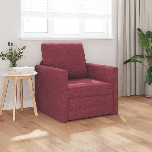Boden-Schlafsofa mit Kissen Weinrot 74 x 77 x 81 cm Stoff