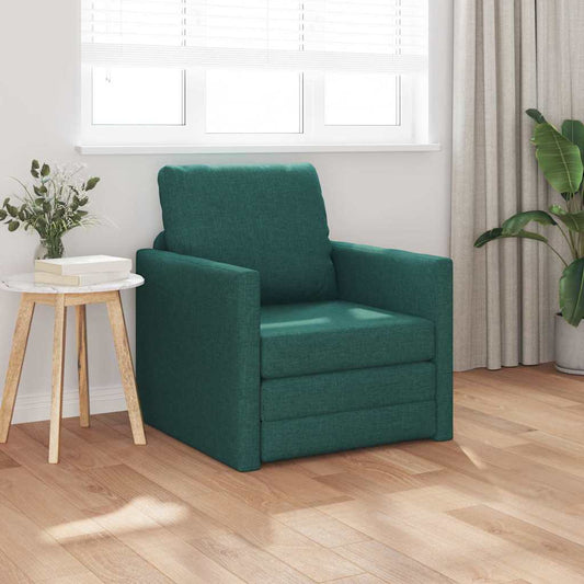 Boden-Schlafsofa mit Kissen Dunkelgrün 74 x 77 x 81 cm Stoff