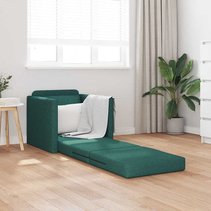 Boden-Schlafsofa mit Kissen Dunkelgrün 74 x 77 x 81 cm Stoff