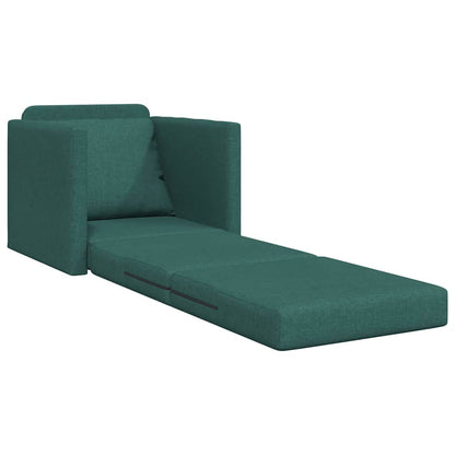 Boden-Schlafsofa mit Kissen Dunkelgrün 74 x 77 x 81 cm Stoff