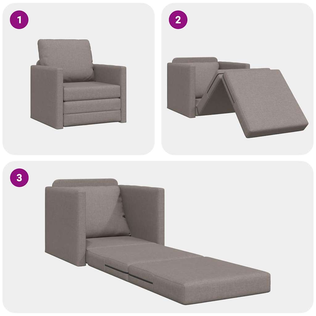 Boden-Schlafsofa mit Kissen Taupe 74 x 77 x 81 cm Stoff