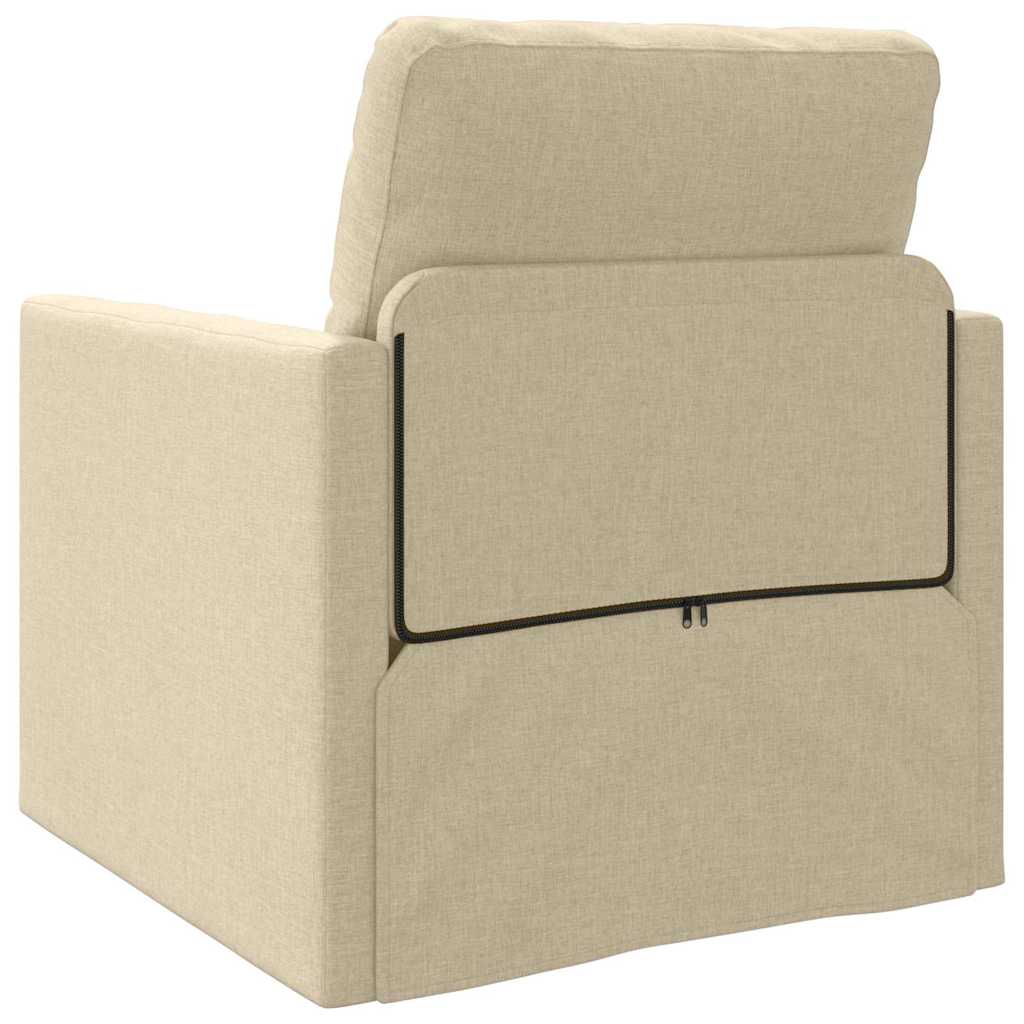 Boden-Schlafsofa mit Kissen Creme 74 x 77 x 81 cm Stoff