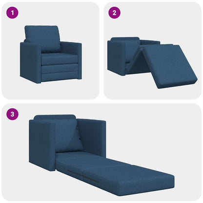 Boden-Schlafsofa mit Kissen Blau 74 x 77 x 81 cm Stoff
