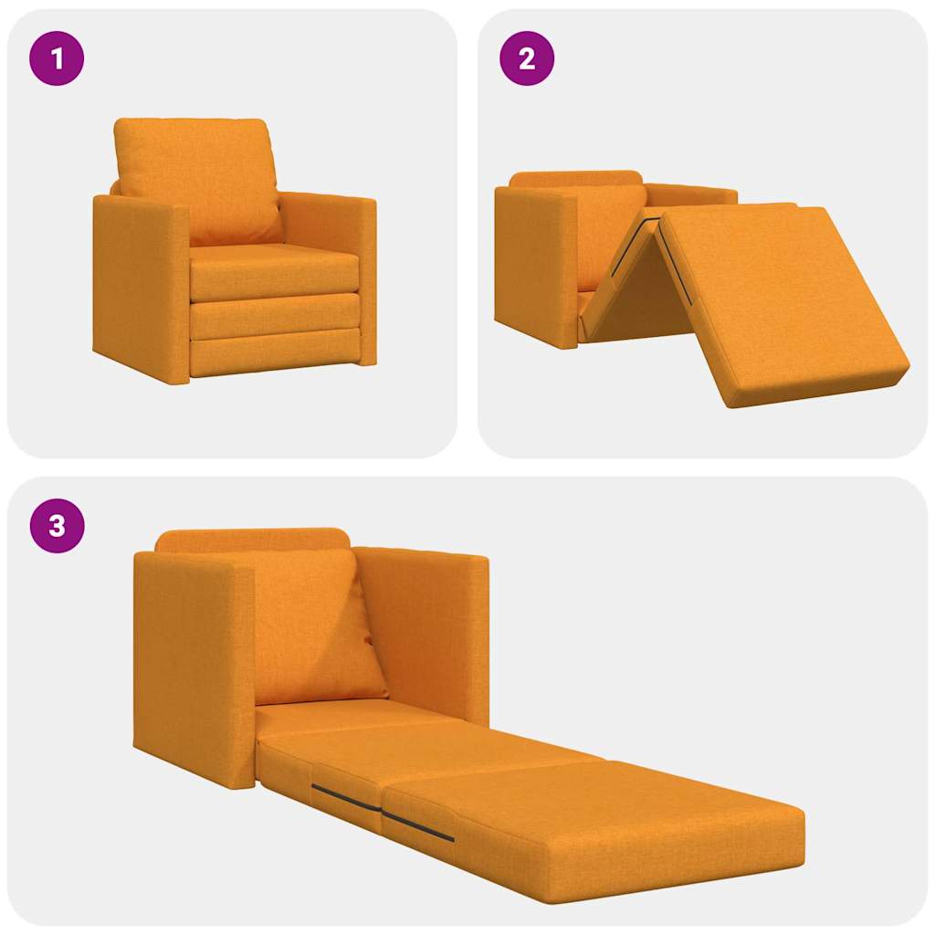 Boden-Schlafsofa mit Kissen Dunkelgelb 74 x 77 x 81 cm Stoff