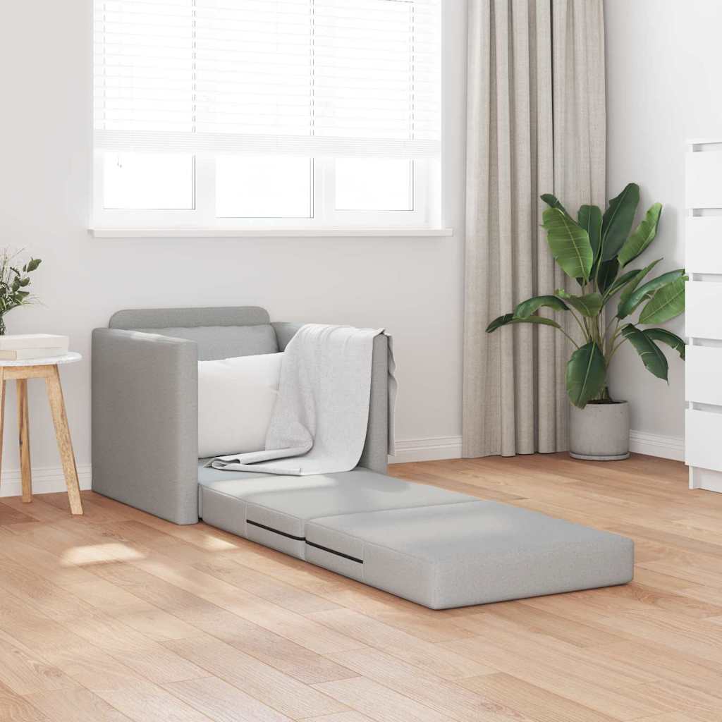 Boden-Schlafsofa mit Kissen Wolken-Grau 74 x 77 x 81 cm Stoff
