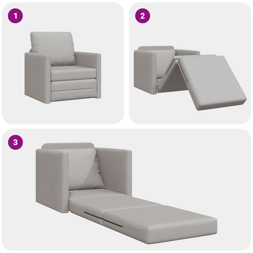 Boden-Schlafsofa mit Kissen Wolken-Grau 74 x 77 x 81 cm Stoff