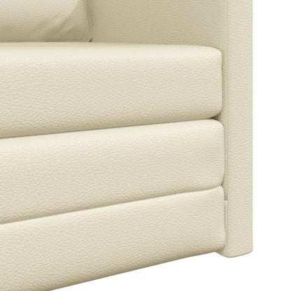 Boden Schlafsofa mit Kissen Creme 74 x 77 x 81 cm Kunstleder